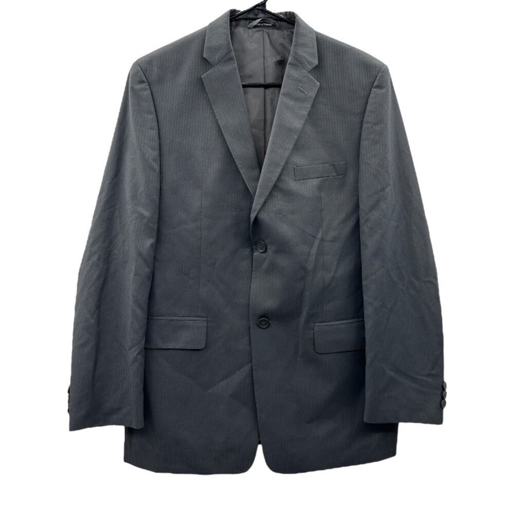 Joseph & Feiss Gray Finely Striped Two Button Long Sleeve Blazer Size‎ 20
